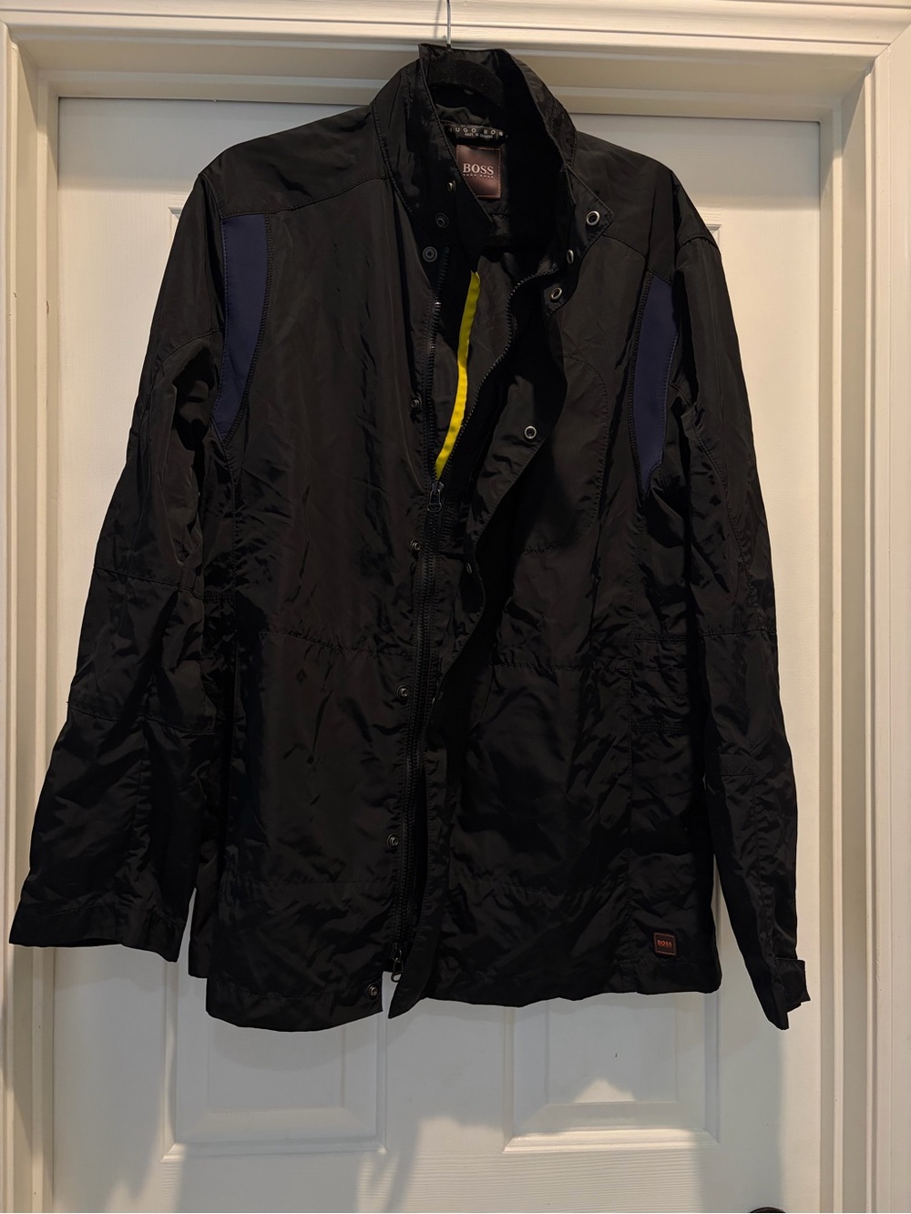 Hugo Boss Black Jacket with Navy Panels and Yellow Interior Trim